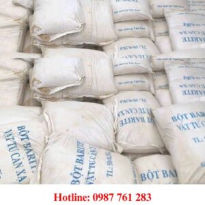bột barite cản xạ đóng gói 50kg/bao