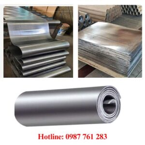 chì tấm 2mm với bề mặt kim loại sáng bóng